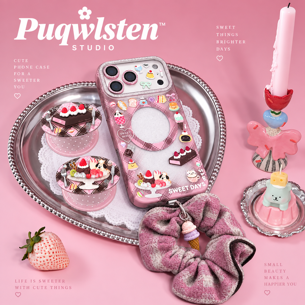 Strawberry Chocolate MagSafe-Compatible Phone Case – Pink Kawaii Dessert Cover